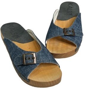 Earth Kalso Serenity Denim Negative Heel Slide Sandals Shoes Women’s 9 (EU 40)